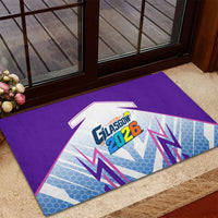 Glasgow 2026 Rubber Doormat Scotland Dynamic Geometric Athlete Graphic Art