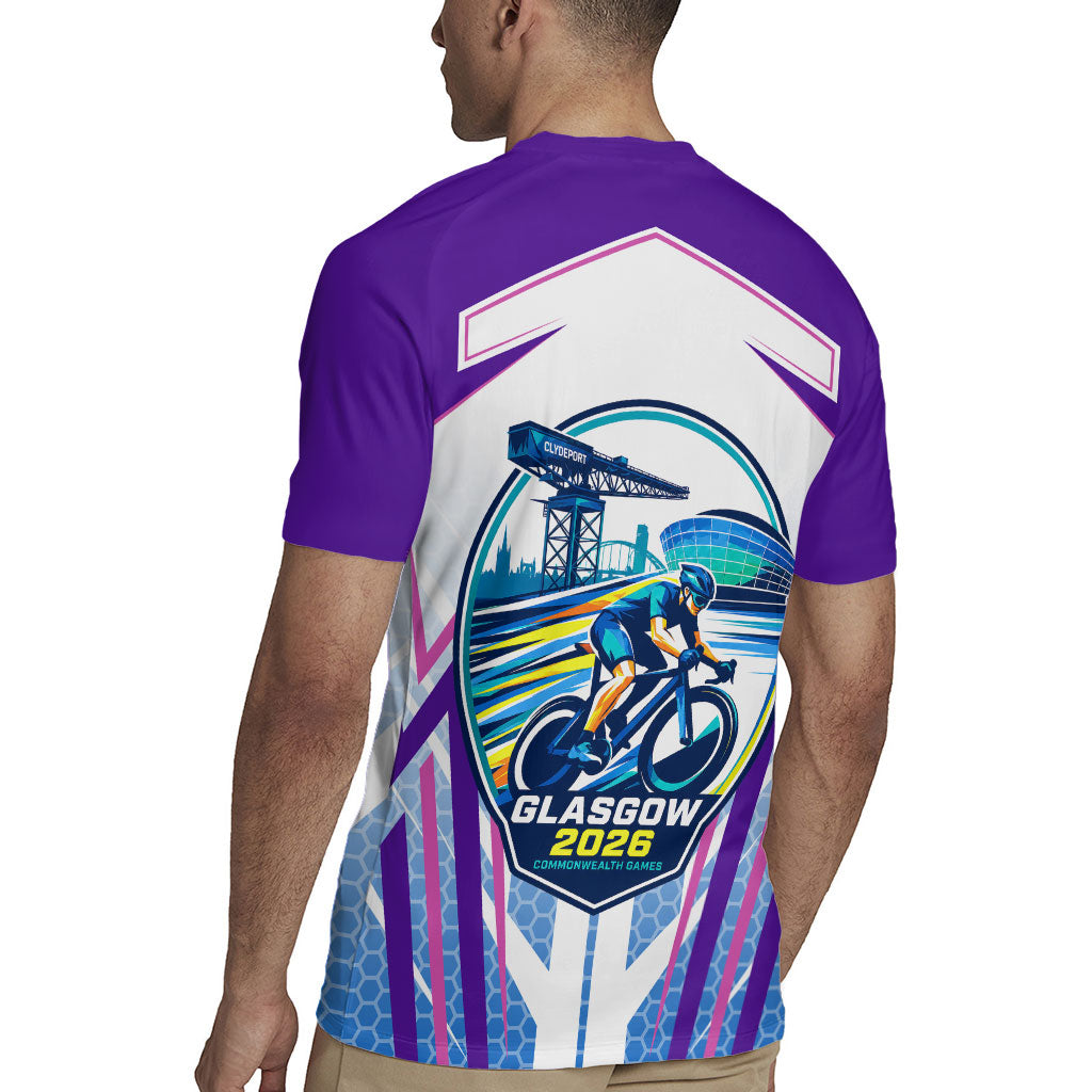Glasgow 2026 Rugby Jersey Scotland Dynamic Geometric Athlete Graphic Art
