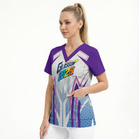 Glasgow 2026 Scrub Top Scotland Dynamic Geometric Athlete Graphic Art