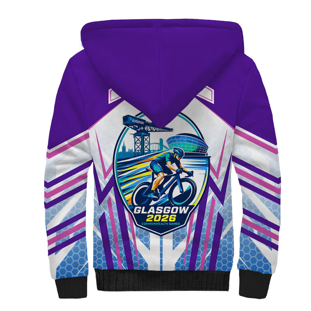 Glasgow 2026 Sherpa Hoodie Scotland Dynamic Geometric Athlete Graphic Art