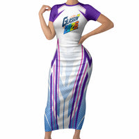 Glasgow 2026 Short Sleeve Bodycon Dress Scotland Dynamic Geometric Athlete Graphic Art