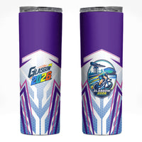 Glasgow 2026 Skinny Tumbler Scotland Dynamic Geometric Athlete Graphic Art