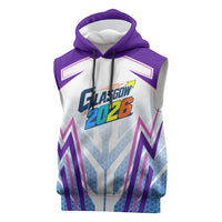 Glasgow 2026 Sleeveless Hoodie Scotland Dynamic Geometric Athlete Graphic Art