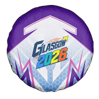 Glasgow 2026 Spare Tire Cover Scotland Dynamic Geometric Athlete Graphic Art