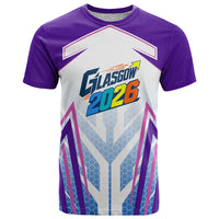 Glasgow 2026 T Shirt Scotland Dynamic Geometric Athlete Graphic Art