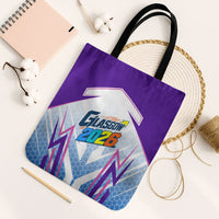Glasgow 2026 Tote Bag Scotland Dynamic Geometric Athlete Graphic Art