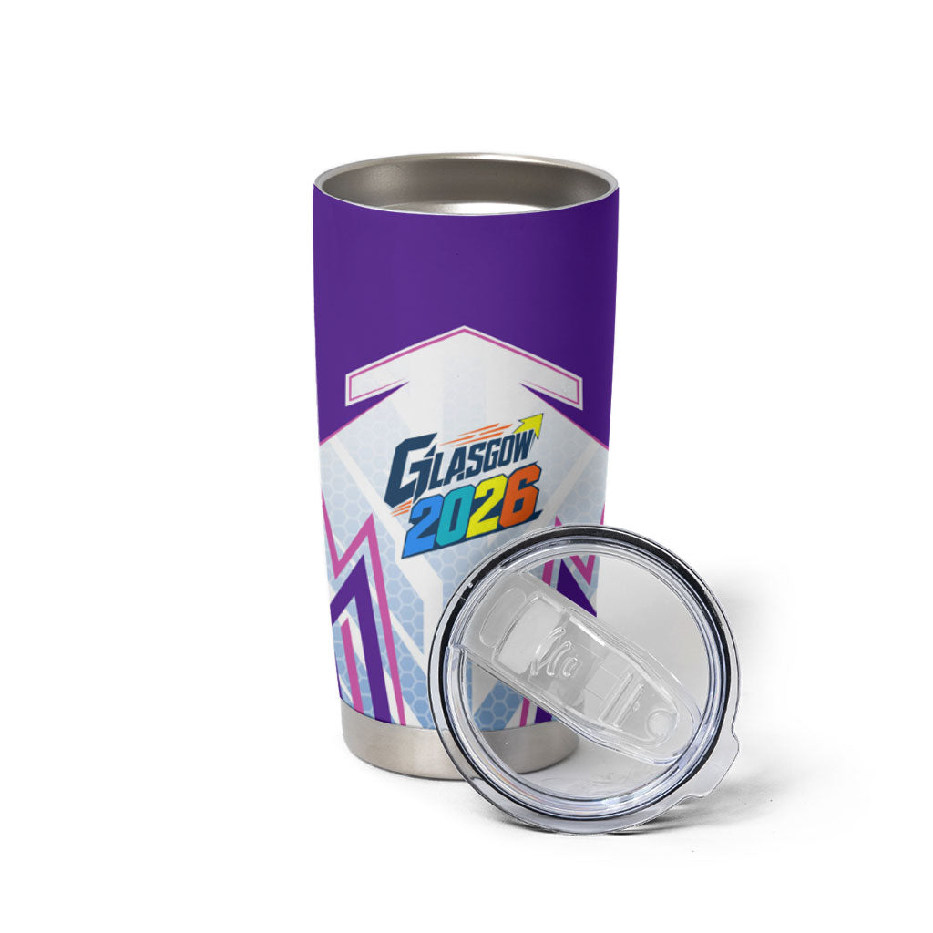 Glasgow 2026 Tumbler Cup Scotland Dynamic Geometric Athlete Graphic Art