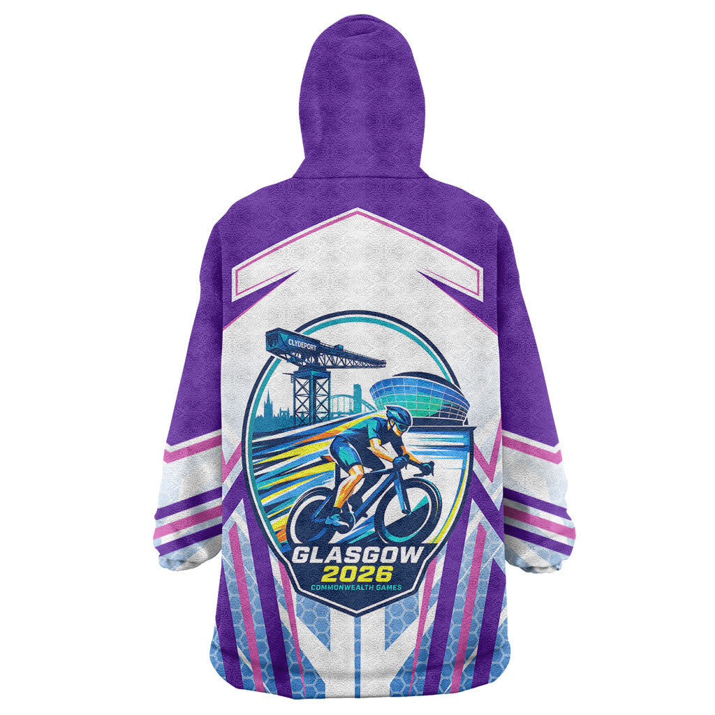 Glasgow 2026 Wearable Blanket Hoodie Scotland Dynamic Geometric Athlete Graphic Art