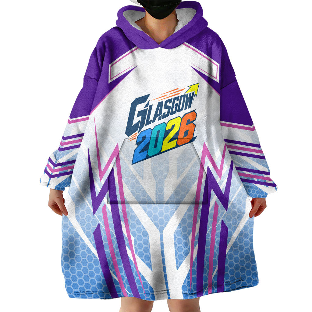 Glasgow 2026 Wearable Blanket Hoodie Scotland Dynamic Geometric Athlete Graphic Art