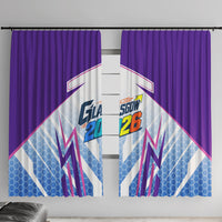 Glasgow 2026 Window Curtain Scotland Dynamic Geometric Athlete Graphic Art