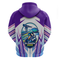 Glasgow 2026 Zip Hoodie Scotland Dynamic Geometric Athlete Graphic Art