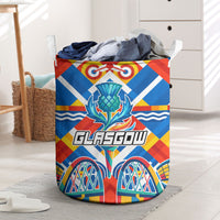 Glasgow 2026 Scotland Laundry Basket Thistle Vibrant Tartan Cartoon Character