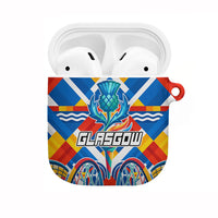 Glasgow 2026 Scotland AirPods Case Thistle Vibrant Tartan Cartoon Character