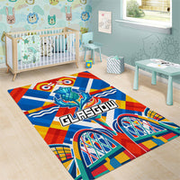 Glasgow 2026 Scotland Area Rug Thistle Vibrant Tartan Cartoon Character