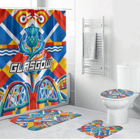 Glasgow 2026 Scotland Bathroom Set Thistle Vibrant Tartan Cartoon Character