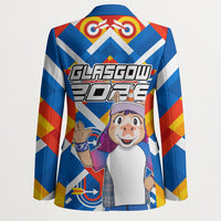 Glasgow 2026 Scotland Blazer Thistle Vibrant Tartan Cartoon Character