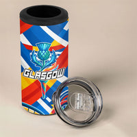 Glasgow 2026 Scotland 4 in 1 Can Cooler Tumbler Thistle Vibrant Tartan Cartoon Character