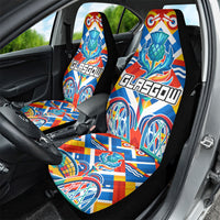 Glasgow 2026 Scotland Car Seat Cover Thistle Vibrant Tartan Cartoon Character