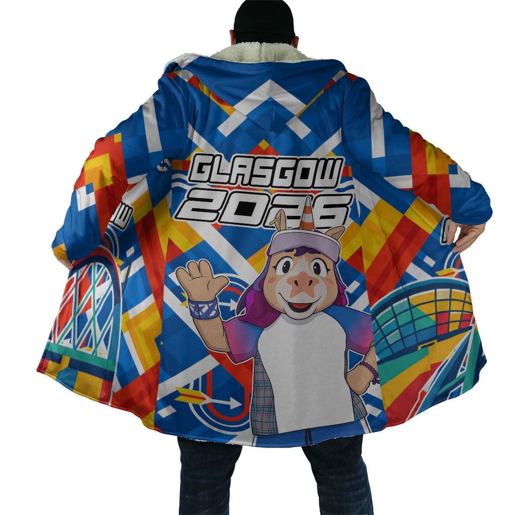 Glasgow 2026 Scotland Cloak Thistle Vibrant Tartan Cartoon Character