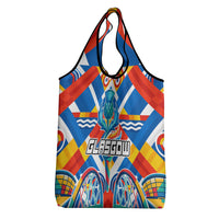 Glasgow 2026 Scotland Grocery Bag Thistle Vibrant Tartan Cartoon Character