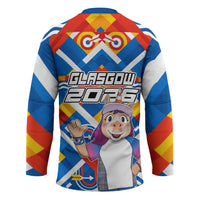 Glasgow 2026 Scotland Hockey Jersey Thistle Vibrant Tartan Cartoon Character