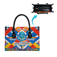 Glasgow 2026 Scotland Leather Bag Thistle Vibrant Tartan Cartoon Character