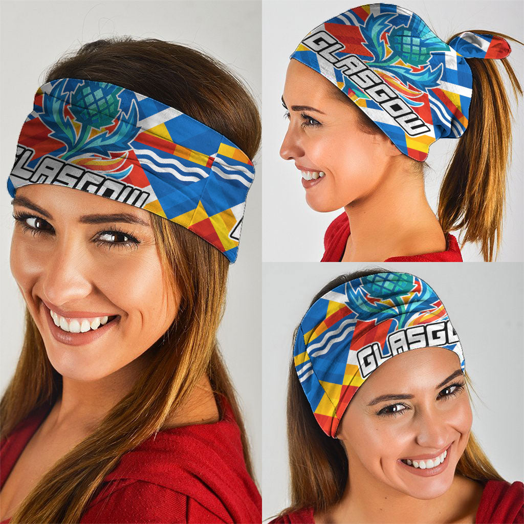 Glasgow 2026 Scotland Neck Gaiter Thistle Vibrant Tartan Cartoon Character