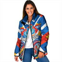 Glasgow 2026 Scotland Padded Jacket Thistle Vibrant Tartan Cartoon Character