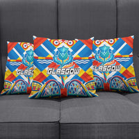 Glasgow 2026 Scotland Pillow Cover Thistle Vibrant Tartan Cartoon Character
