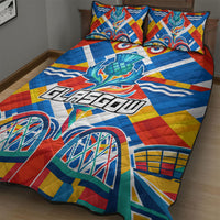 Glasgow 2026 Scotland Quilt Bed Set Thistle Vibrant Tartan Cartoon Character