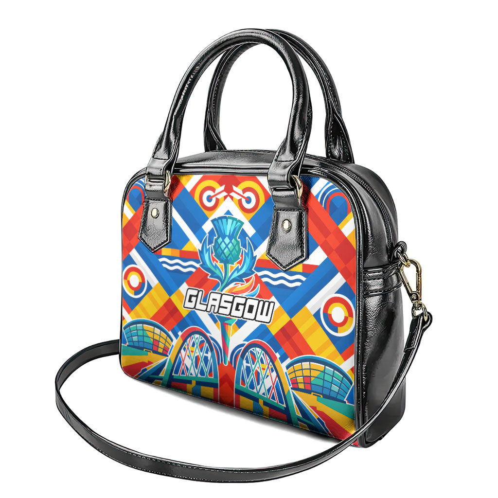 Glasgow 2026 Scotland Shoulder Handbag Thistle Vibrant Tartan Cartoon Character