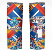 Glasgow 2026 Scotland Skinny Tumbler Thistle Vibrant Tartan Cartoon Character