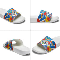 Glasgow 2026 Scotland Slide Sandals Thistle Vibrant Tartan Cartoon Character