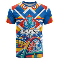 Glasgow 2026 Scotland T Shirt Thistle Vibrant Tartan Cartoon Character