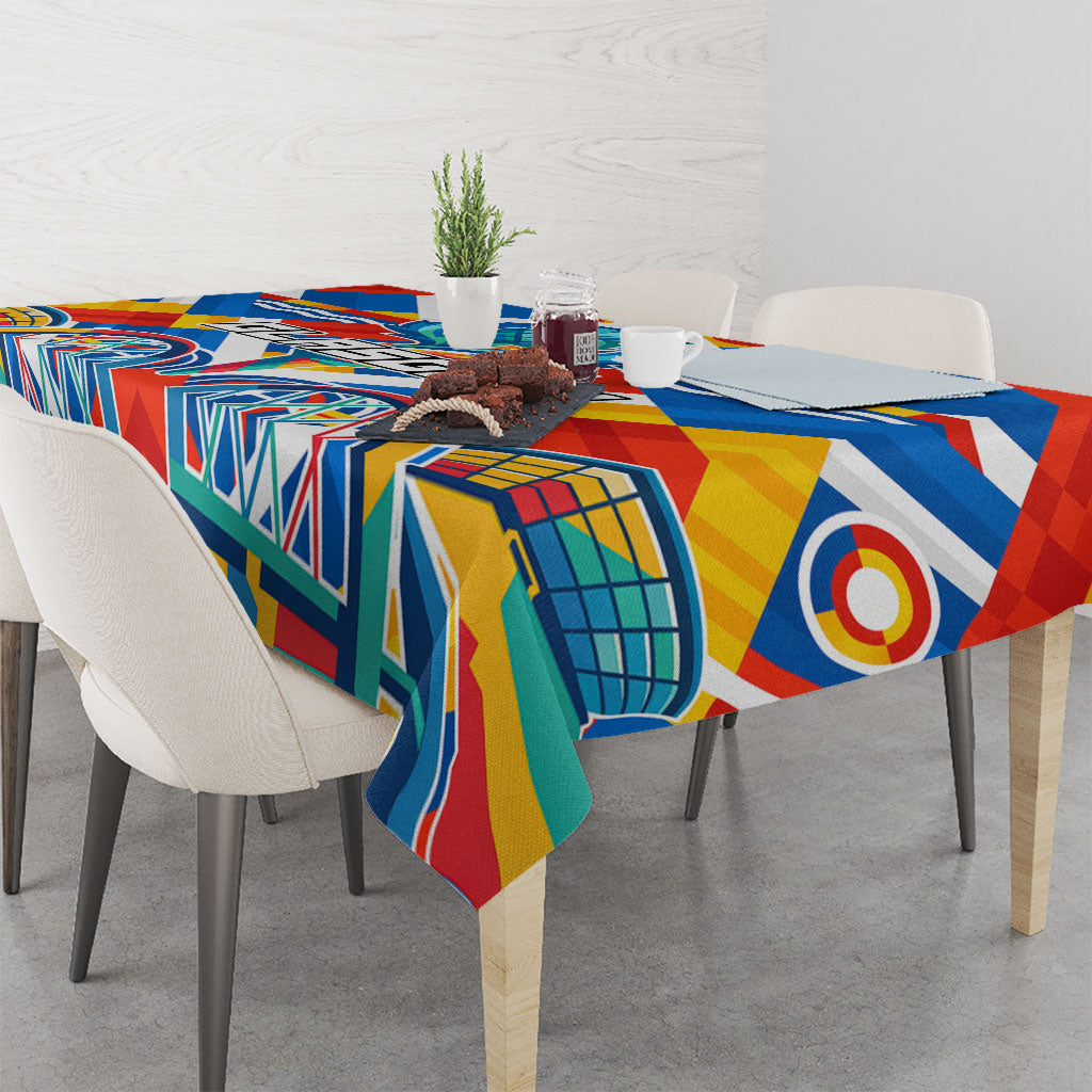 Glasgow 2026 Scotland Tablecloth Thistle Vibrant Tartan Cartoon Character