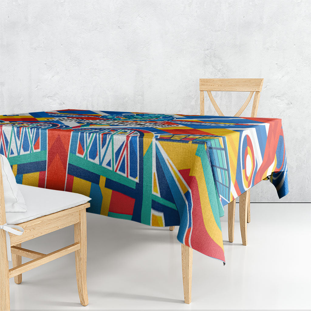 Glasgow 2026 Scotland Tablecloth Thistle Vibrant Tartan Cartoon Character