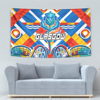 Glasgow 2026 Scotland Tapestry Thistle Vibrant Tartan Cartoon Character
