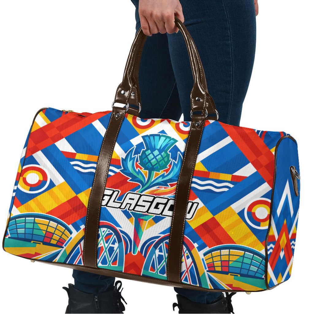 Glasgow 2026 Scotland Travel Bag Thistle Vibrant Tartan Cartoon Character