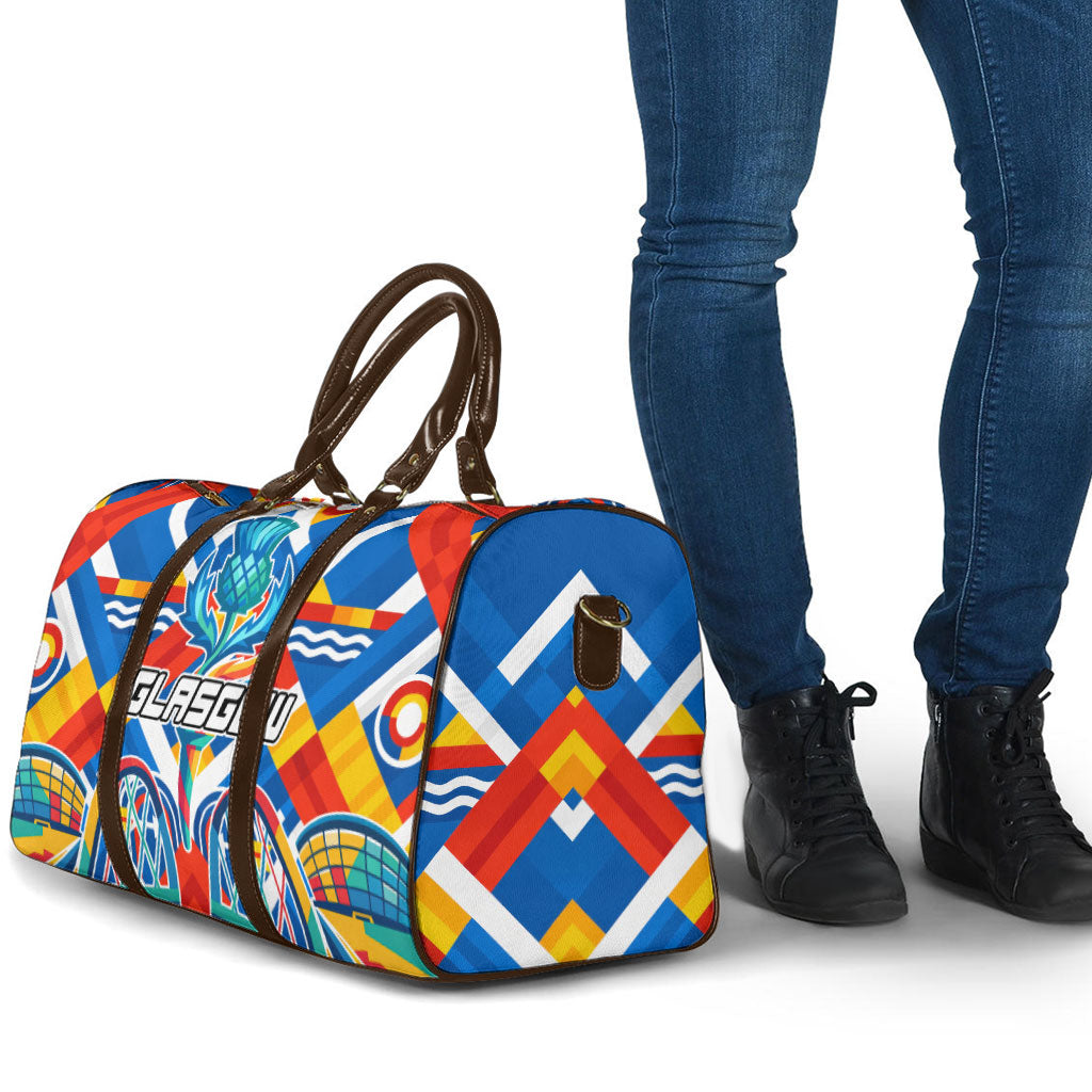 Glasgow 2026 Scotland Travel Bag Thistle Vibrant Tartan Cartoon Character