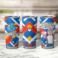 Glasgow 2026 Scotland Tumbler Cup Thistle Vibrant Tartan Cartoon Character