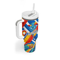 Glasgow 2026 Scotland Tumbler With Handle Thistle Vibrant Tartan Cartoon Character