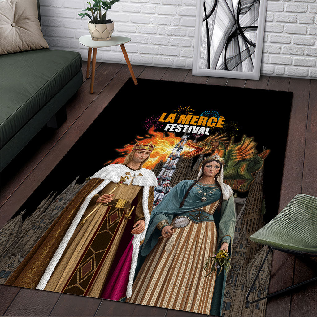 La Merce Festival Barcelona Area Rug Catalan Tradition Celebration Sagrada Familia Fireworks Art