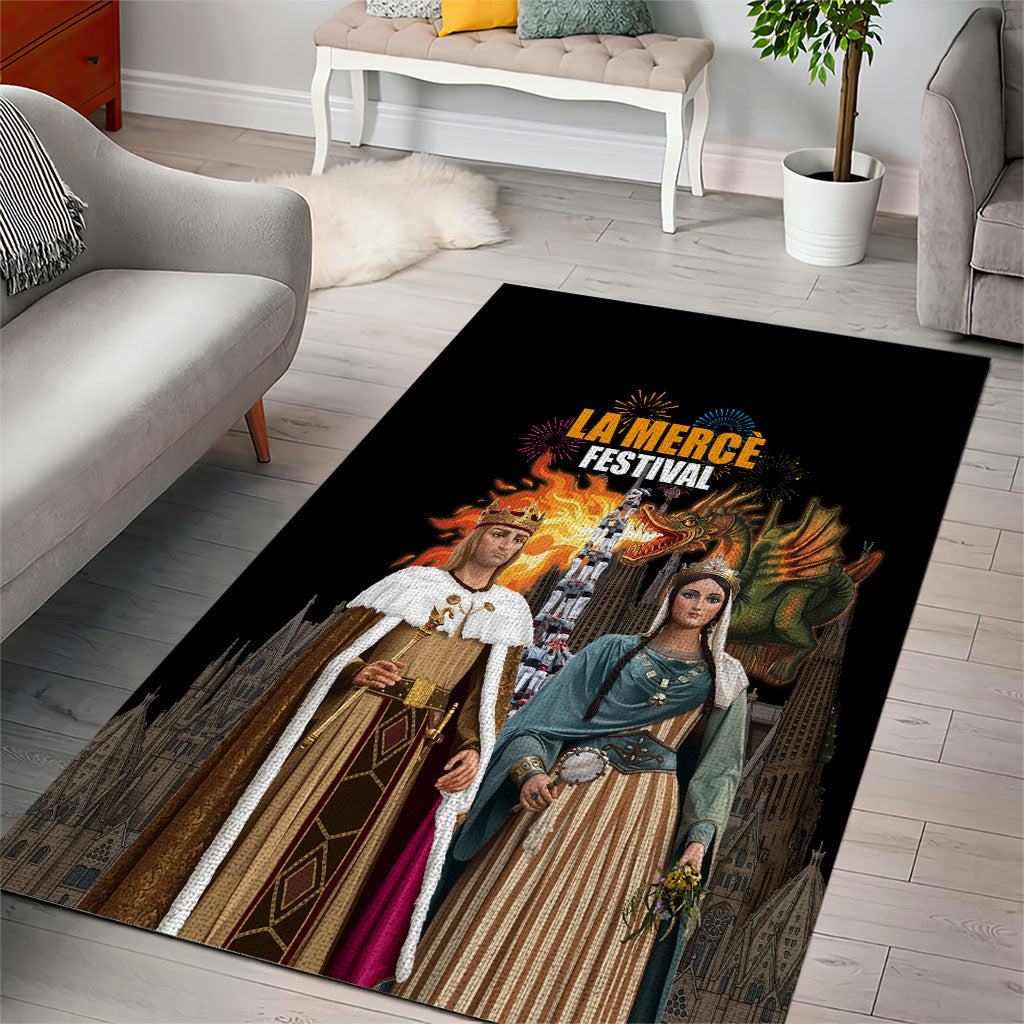 La Merce Festival Barcelona Area Rug Catalan Tradition Celebration Sagrada Familia Fireworks Art