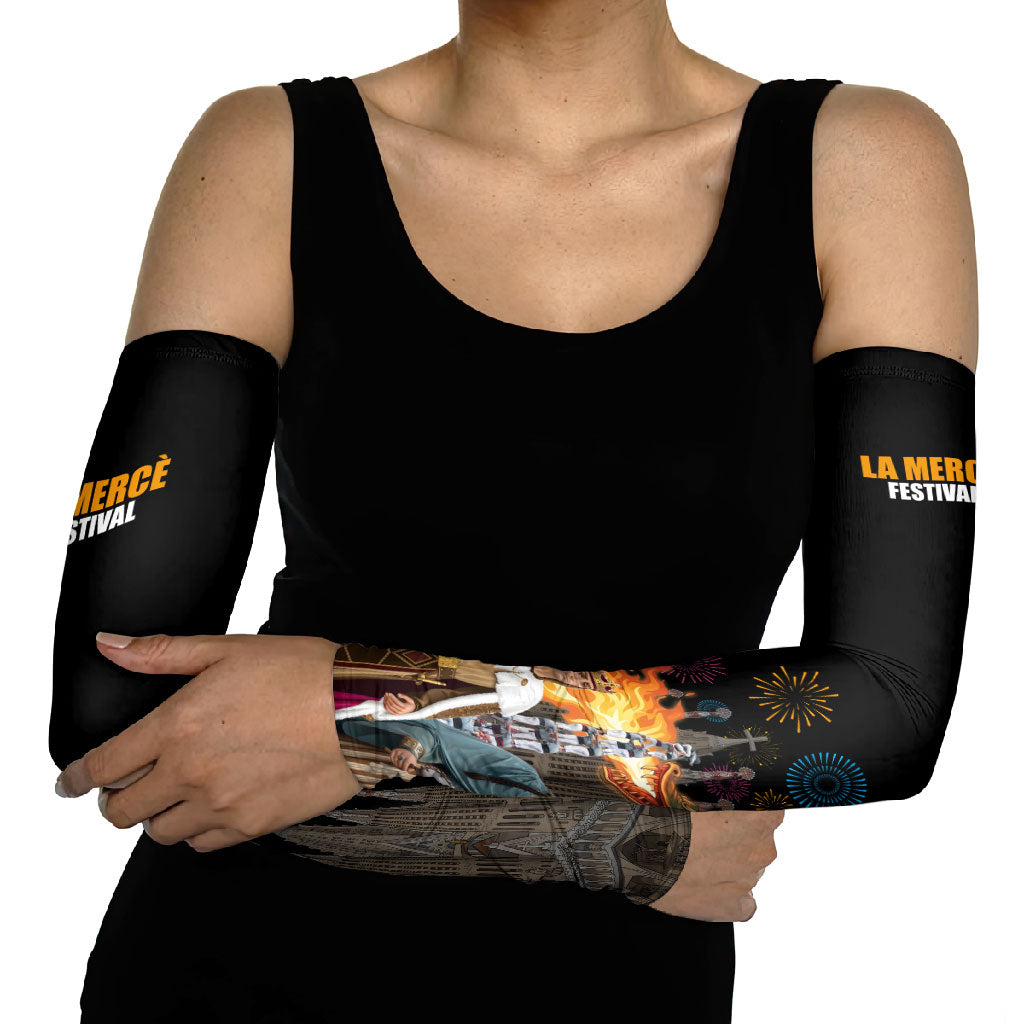 La Merce Festival Barcelona Arm Sleeves Catalan Tradition Celebration Sagrada Familia Fireworks Art