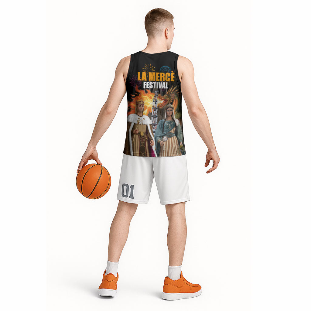 La Merce Festival Barcelona Basketball Jersey Catalan Tradition Celebration Sagrada Familia Fireworks Art