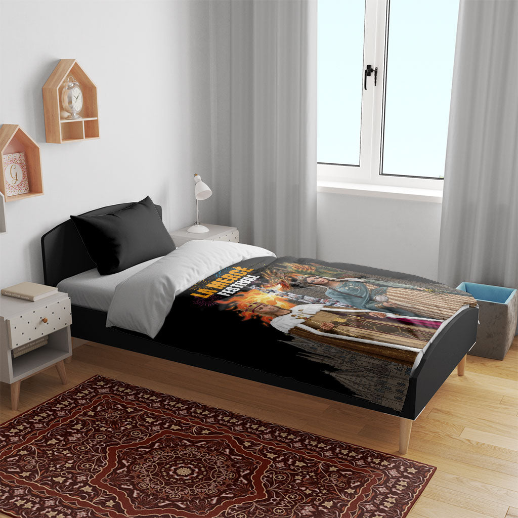La Merce Festival Barcelona Bedding Set Catalan Tradition Celebration Sagrada Familia Fireworks Art