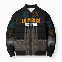 La Merce Festival Barcelona Bomber Puffer Jacket Catalan Tradition Celebration Sagrada Familia Fireworks Art