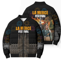 La Merce Festival Barcelona Bomber Puffer Jacket Catalan Tradition Celebration Sagrada Familia Fireworks Art