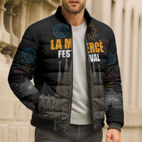 La Merce Festival Barcelona Bomber Puffer Jacket Catalan Tradition Celebration Sagrada Familia Fireworks Art