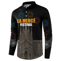 La Merce Festival Barcelona Button Sweatshirt Catalan Tradition Celebration Sagrada Familia Fireworks Art